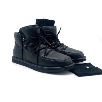  Женские Ботинки Ugg Lodge Mini Leather - Black