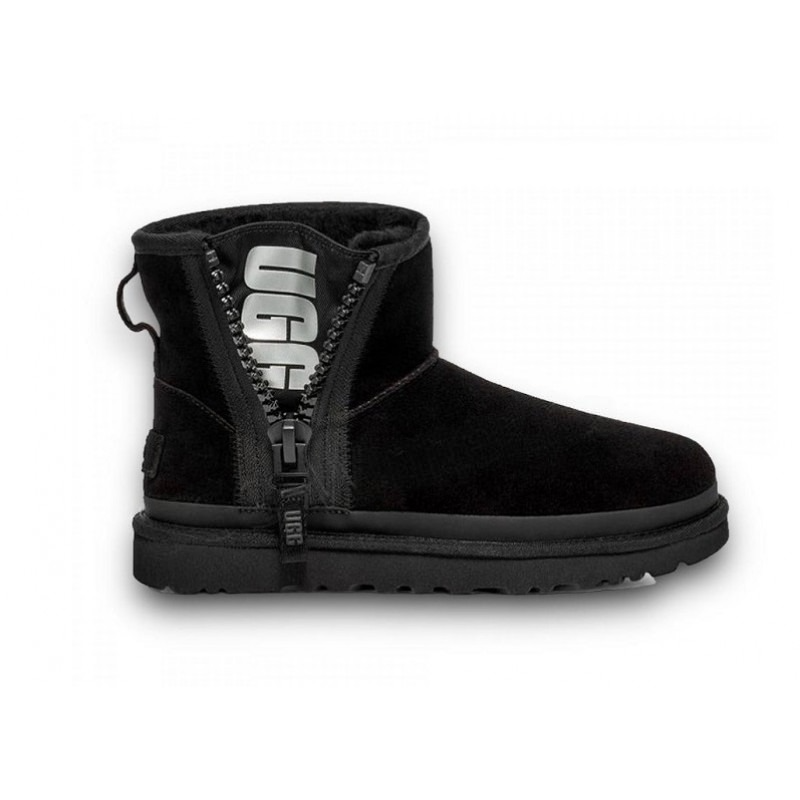 Classic Mini Zipper Tape Logo Boot - Black