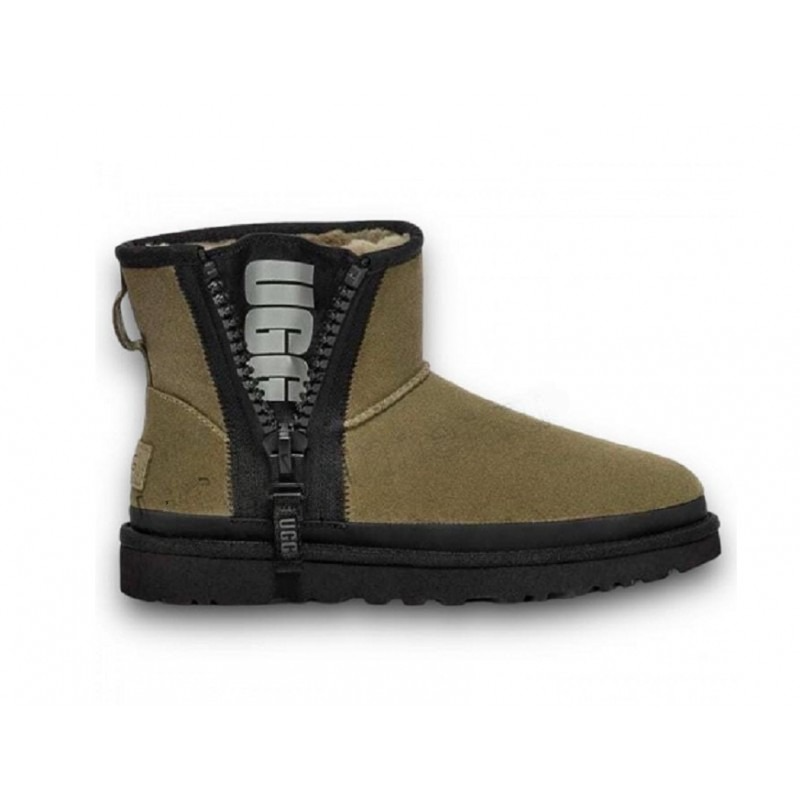 Classic Mini Zipper Tape Logo Boot - Burnt Olive