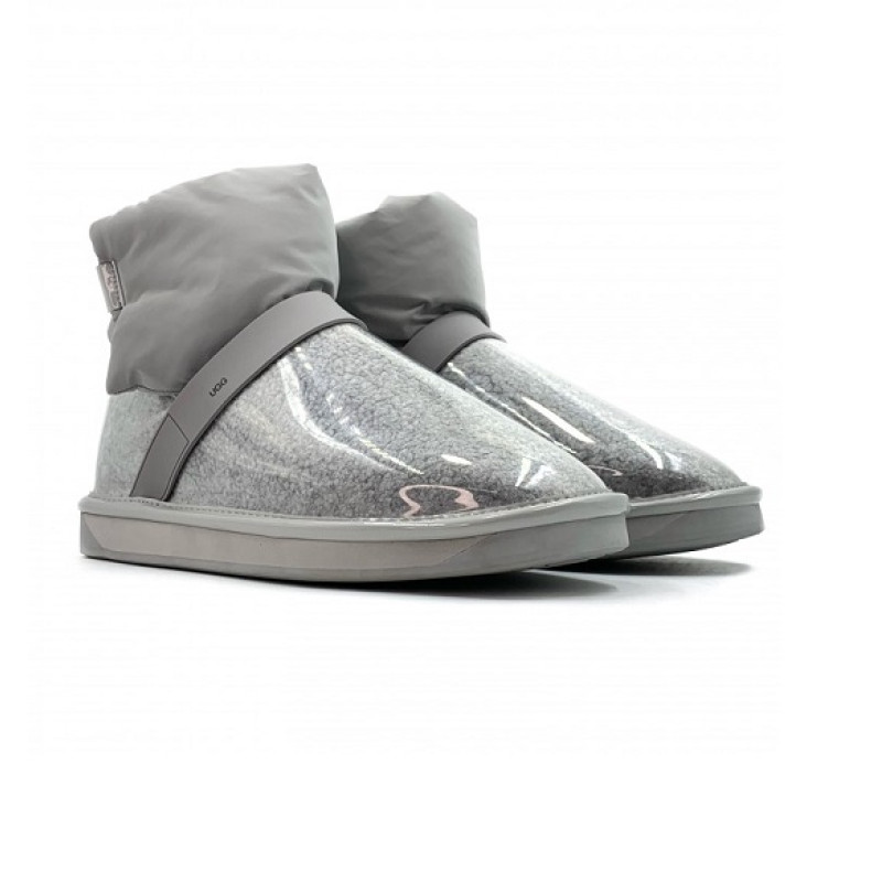 Clear Quilty Boots Mini - Grey