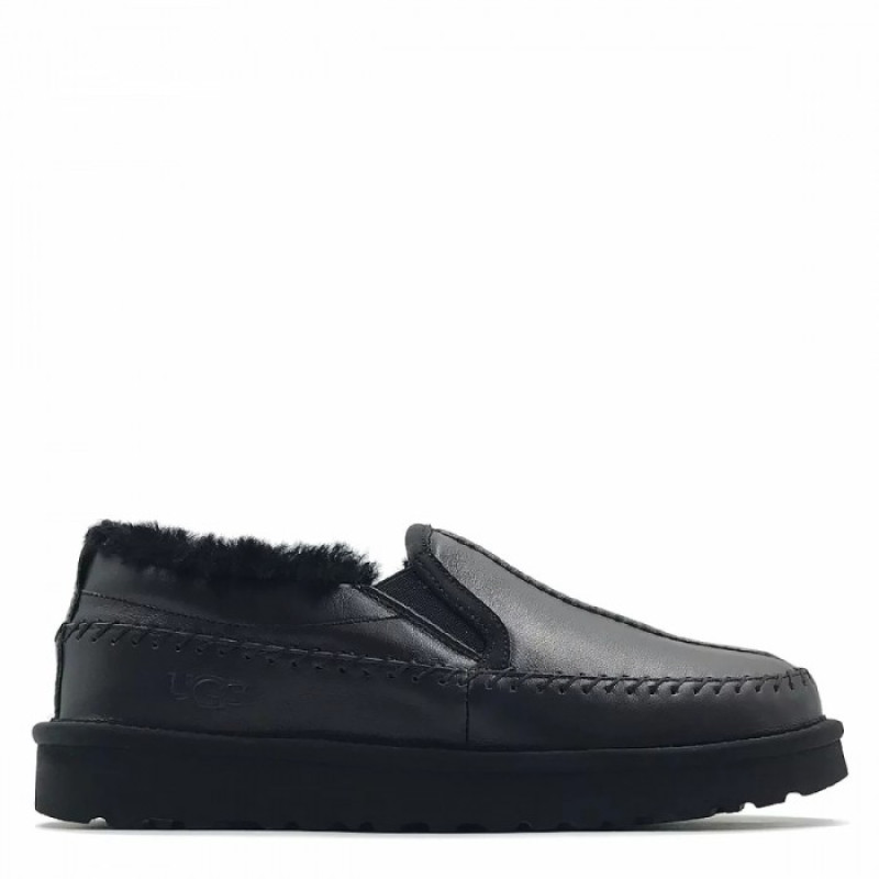 Низкие Слиперы Stitch Slip Leather - Black