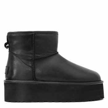 Угги Мини Platform - Leather Black